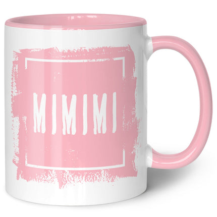 SEO. Bedruckte Tasse mit Spruch - "MIMIMI" - Rosa Linkreich