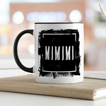 SEO. Bedruckte Tasse mit Spruch - "MIMIMI" - Weiß Linkreich
