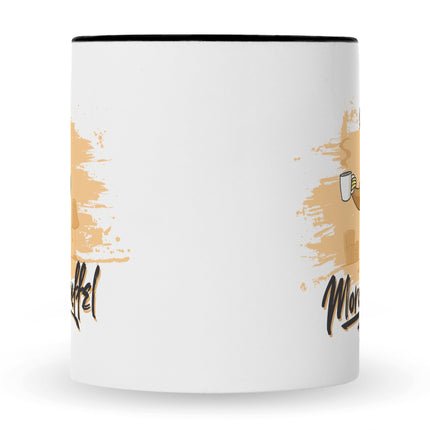 SEO. Bedruckte Tasse mit Spruch Morgenmuffel - Schwarz & Weiß Linkreich
