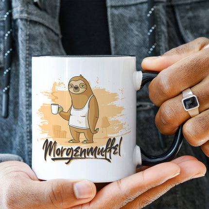 SEO. Bedruckte Tasse mit Spruch Morgenmuffel - Weiß Linkreich
