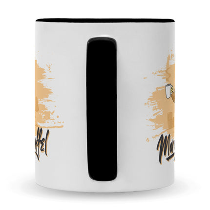SEO. Bedruckte Tasse mit Spruch Morgenmuffel - Schwarz & Weiß Linkreich