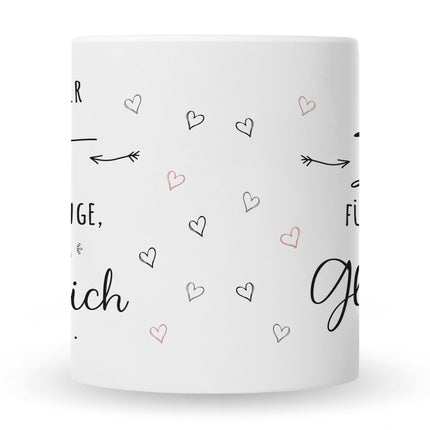 SEO. Bedruckte Tasse mit Spruch Nimm dir Zeit - Weiß Linkreich