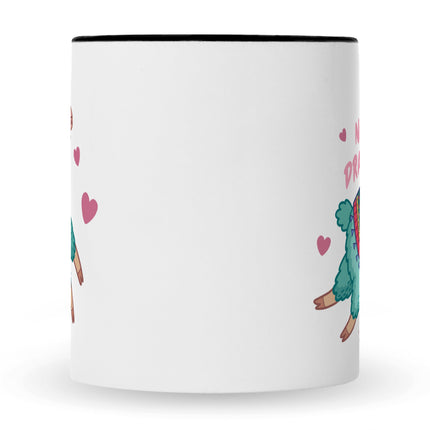 SEO. Bedruckte Tasse mit Spruch No Drama Lama - Schwarz & Weiß Linkreich
