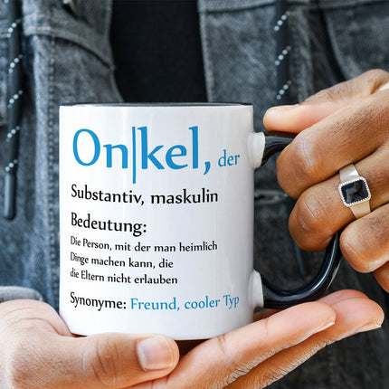 SEO. Bedruckte Tasse mit Spruch Onkel Definition - Weiß Linkreich