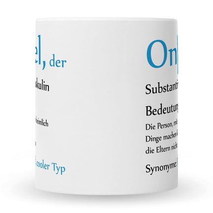 SEO. Bedruckte Tasse mit Spruch Onkel Definition - Weiß Linkreich