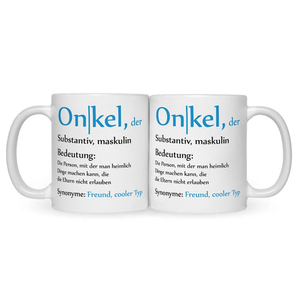 SEO. Bedruckte Tasse mit Spruch Onkel Definition - Weiß Linkreich