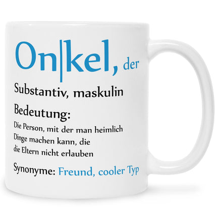 SEO. Bedruckte Tasse mit Spruch Onkel Definition - Weiß Linkreich