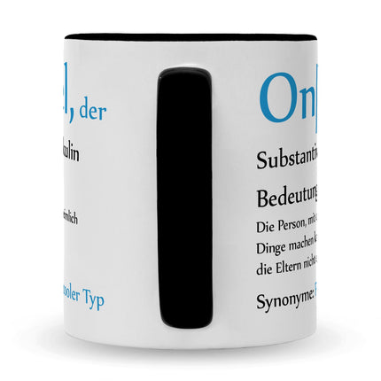SEO. Bedruckte Tasse mit Spruch Onkel Definition - Schwarz & Weiß Linkreich