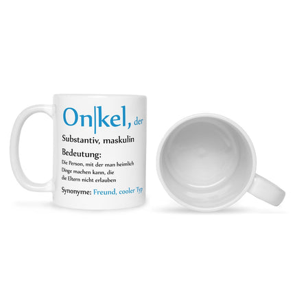 SEO. Bedruckte Tasse mit Spruch Onkel Definition - Weiß Linkreich