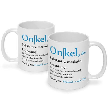 SEO. Bedruckte Tasse mit Spruch Onkel Definition - Weiß Linkreich