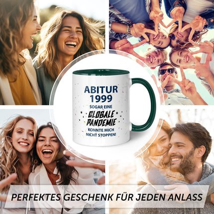 SEO. Bedruckte Tasse mit Spruch Pandemie Abitur - Dunkelgrün Linkreich