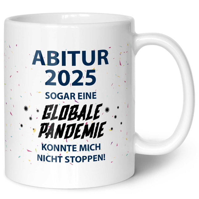 SEO. Bedruckte Tasse mit Spruch Pandemie Abitur - Weiß Linkreich