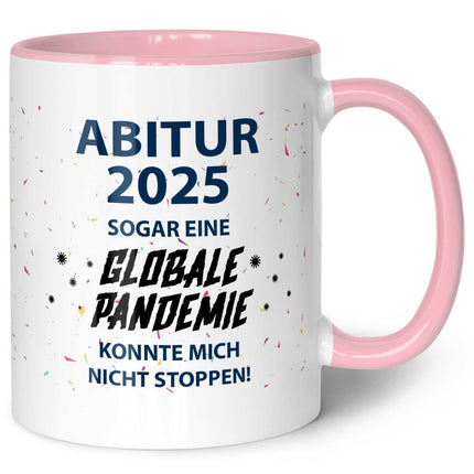 SEO. Bedruckte Tasse mit Spruch Pandemie Abitur - Rosa Linkreich