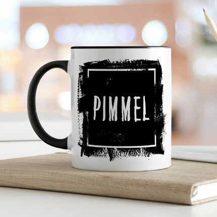 SEO. Bedruckte Tasse mit Spruch - "Pimmel" - Weiß Linkreich
