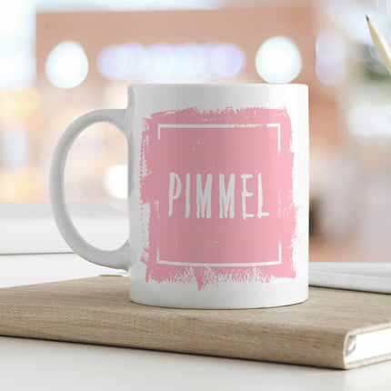 SEO. Bedruckte Tasse mit Spruch - "Pimmel" - Weiß Linkreich