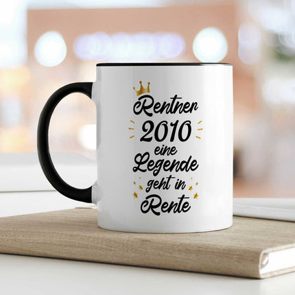 SEO. Bedruckte Tasse mit Spruch Rentner/Rentnerin - Schwarz Linkreich