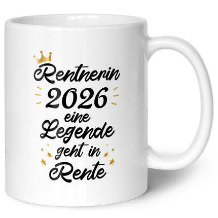 SEO. Bedruckte Tasse mit Spruch Rentner/Rentnerin - Weiß Linkreich