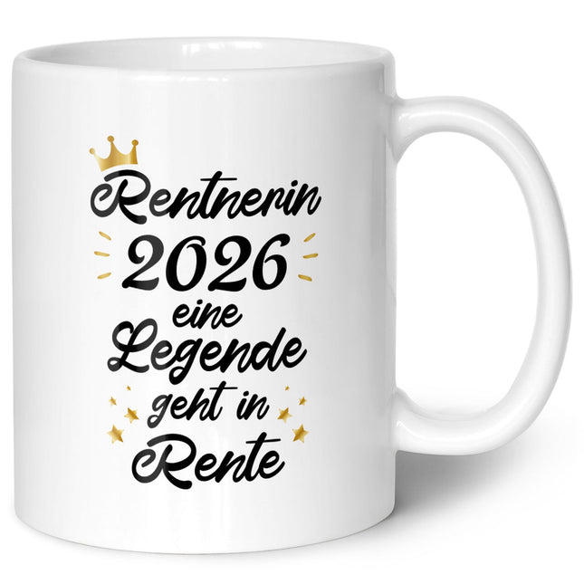 SEO. Bedruckte Tasse mit Spruch Rentner/Rentnerin - Weiß Linkreich