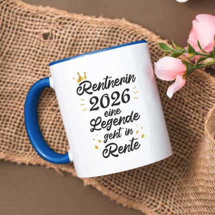SEO. Bedruckte Tasse mit Spruch Rentner/Rentnerin - Weiß Linkreich