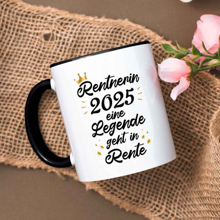 SEO. Bedruckte Tasse mit Spruch Rentner/Rentnerin - Schwarz Linkreich