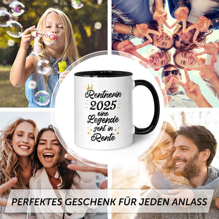 SEO. Bedruckte Tasse mit Spruch Rentner/Rentnerin - Schwarz Linkreich