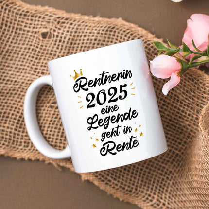 SEO. Bedruckte Tasse mit Spruch Rentner/Rentnerin - Schwarz Linkreich