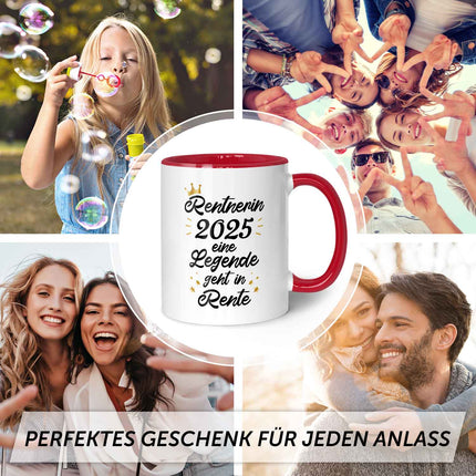 SEO. Bedruckte Tasse mit Spruch Rentner/Rentnerin - Rot Linkreich