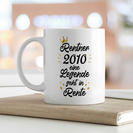 SEO. Bedruckte Tasse mit Spruch Rentner/Rentnerin - Schwarz Linkreich