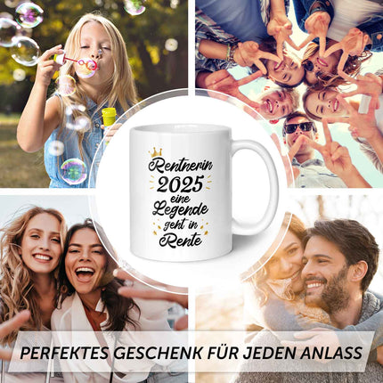 SEO. Bedruckte Tasse mit Spruch Rentner/Rentnerin - Schwarz Linkreich