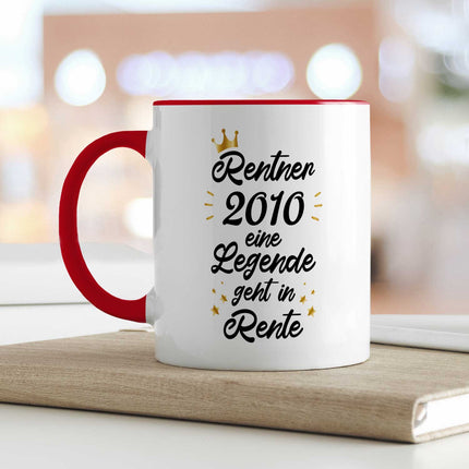 SEO. Bedruckte Tasse mit Spruch Rentner/Rentnerin - Rot Linkreich