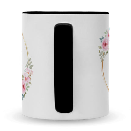 SEO. Bedruckte Tasse mit Spruch Rosenhochzeit - Schwarz & Weiß Linkreich