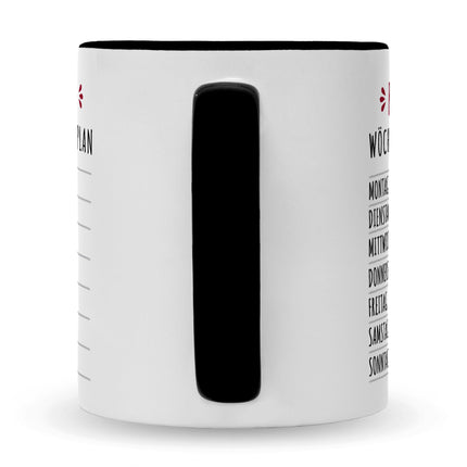SEO. Bedruckte Tasse mit Spruch Ruhestand Plan - Schwarz & Weiß Linkreich