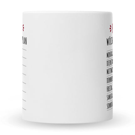 SEO. Bedruckte Tasse mit Spruch Ruhestand Plan - Weiß Linkreich