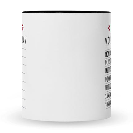 SEO. Bedruckte Tasse mit Spruch Ruhestand Plan - Schwarz & Weiß Linkreich