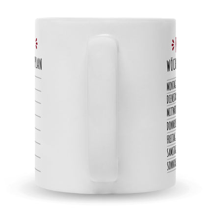 SEO. Bedruckte Tasse mit Spruch Ruhestand Plan - Weiß Linkreich