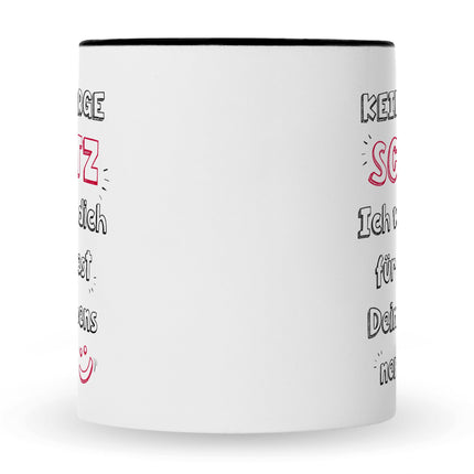 SEO. Bedruckte Tasse mit Spruch Schatz ich werde dich nerven - Schwarz & Weiß Linkreich