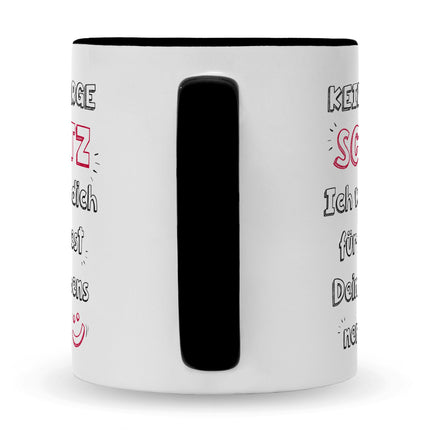 SEO. Bedruckte Tasse mit Spruch Schatz ich werde dich nerven - Schwarz & Weiß Linkreich