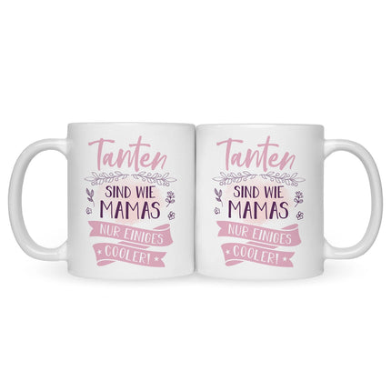 SEO. Bedruckte Tasse mit Spruch Tanten sind wie Mamas - Weiß Linkreich
