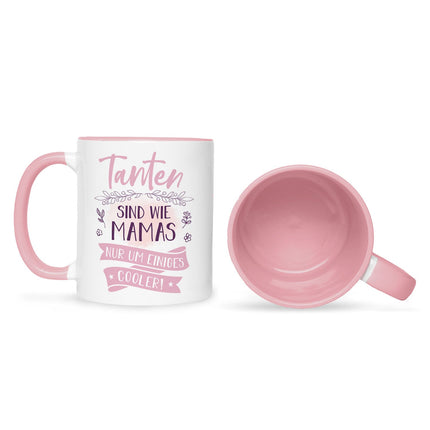 SEO. Bedruckte Tasse mit Spruch Tanten sind wie Mamas - Weiß Linkreich
