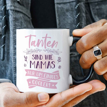 SEO. Bedruckte Tasse mit Spruch Tanten sind wie Mamas - Weiß Linkreich