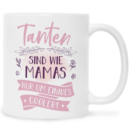 SEO. Bedruckte Tasse mit Spruch Tanten sind wie Mamas - Weiß Linkreich