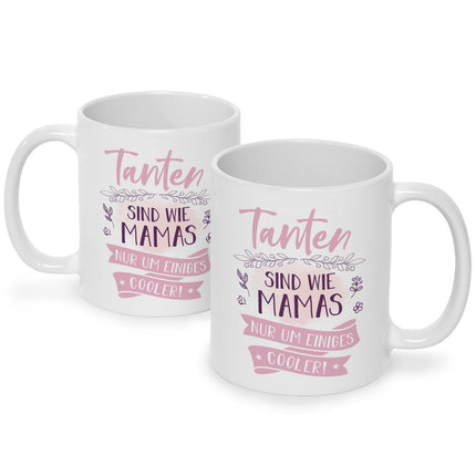 SEO. Bedruckte Tasse mit Spruch Tanten sind wie Mamas - Weiß Linkreich