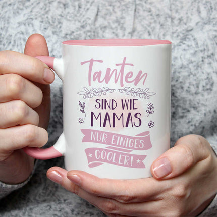 SEO. Bedruckte Tasse mit Spruch Tanten sind wie Mamas - Weiß Linkreich