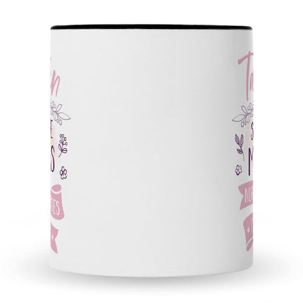 SEO. Bedruckte Tasse mit Spruch Tanten sind wie Mamas - Schwarz & Weiß Linkreich