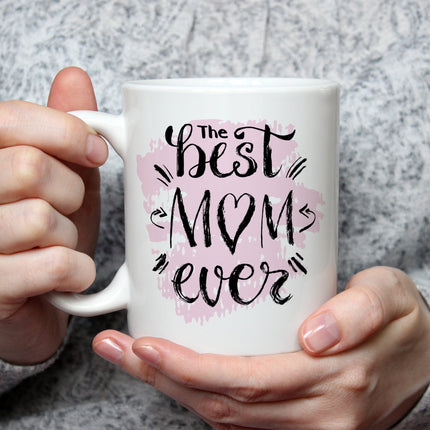 SEO. Bedruckte Tasse mit Spruch The best Mom ever - Weiß Linkreich