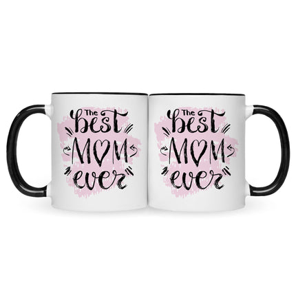 SEO. Bedruckte Tasse mit Spruch The best Mom ever - Schwarz & Weiß Linkreich