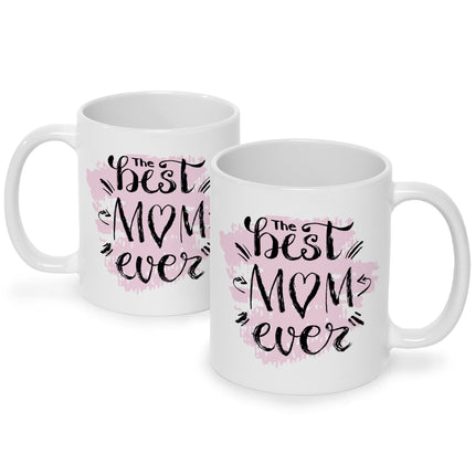 SEO. Bedruckte Tasse mit Spruch The best Mom ever - Weiß Linkreich