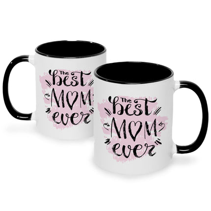 SEO. Bedruckte Tasse mit Spruch The best Mom ever - Schwarz & Weiß Linkreich