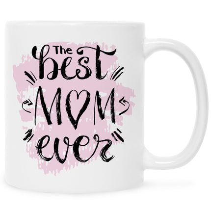 SEO. Bedruckte Tasse mit Spruch The best Mom ever - Schwarz & Weiß Linkreich