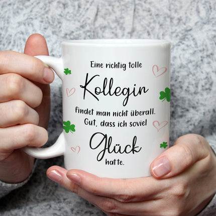 SEO. Bedruckte Tasse mit Spruch Tolle Kollegin - Weiß Linkreich